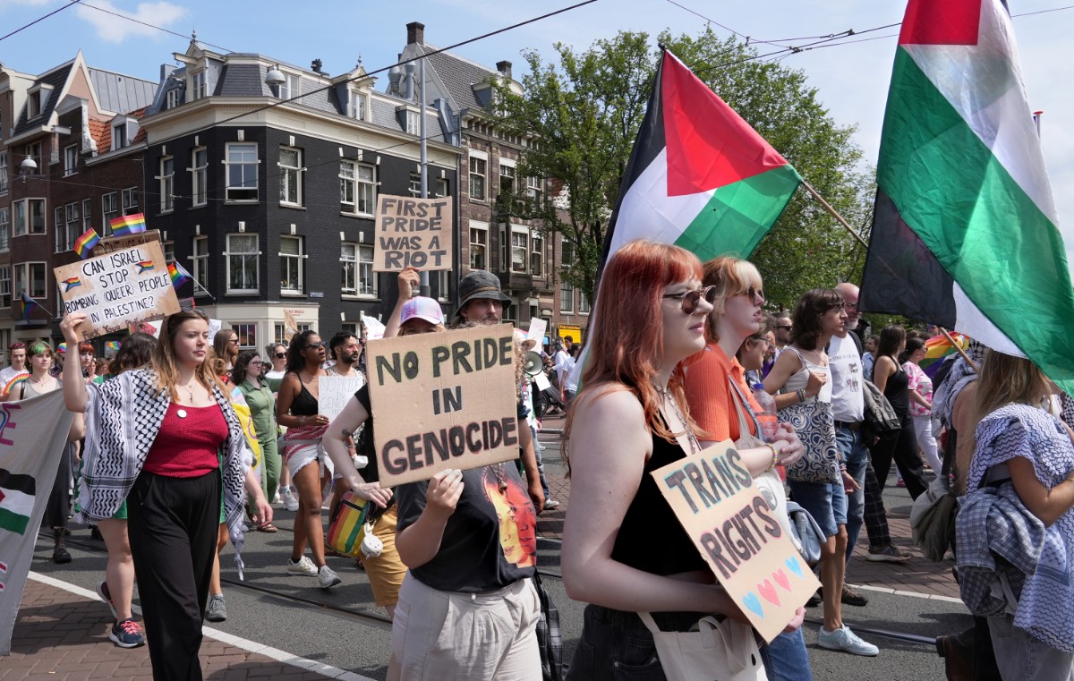Palestijnse vlaggen Amsterdam